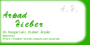 arpad hieber business card
