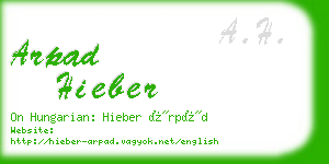 arpad hieber business card
